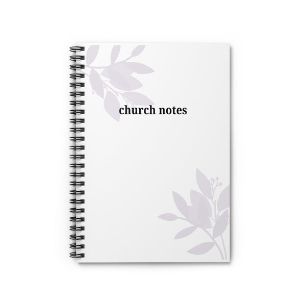 Charming Church Notes Spiral Notebook, Christian Journal, Inspirational Gift, Study Planner, Faith-Based Notebook