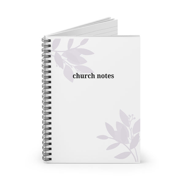 Charming Church Notes Spiral Notebook, Christian Journal, Inspirational Gift, Study Planner, Faith-Based Notebook