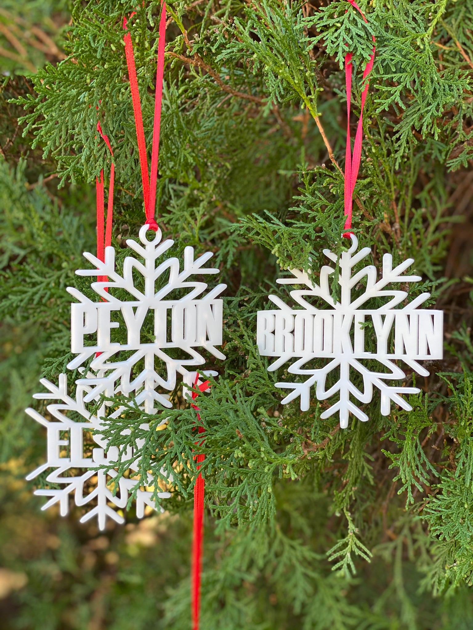 Personalized White Snowflake Ornament