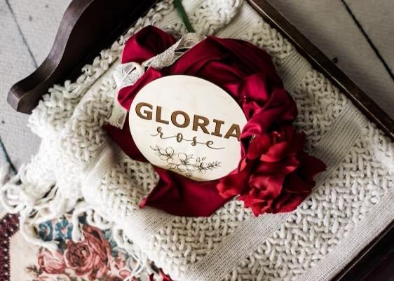 Birth Announcement - Floral round birth announcement