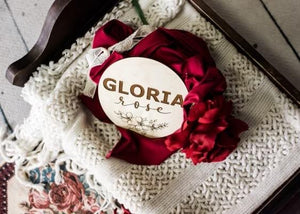 Birth Announcement - Floral round birth announcement