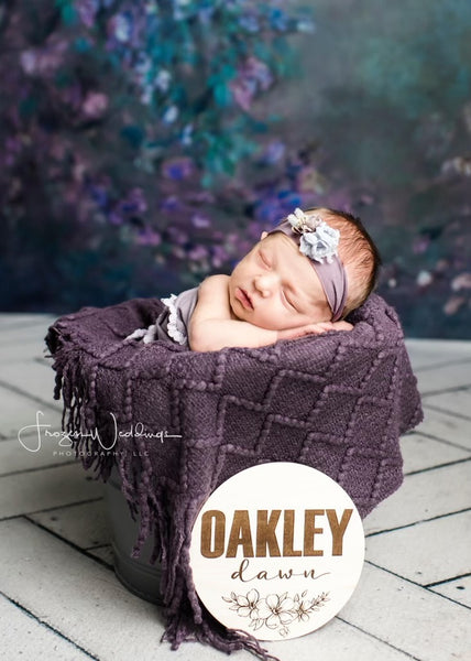 Birth Announcement - Floral round birth announcement